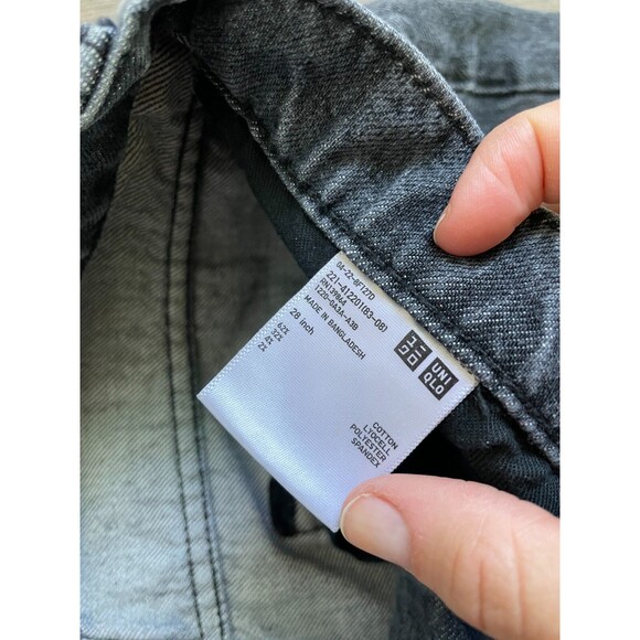 Uniqlo Women Jeans Black Size 28 Straight High Rise Denim Cotton Blend - Picture 6 of 8